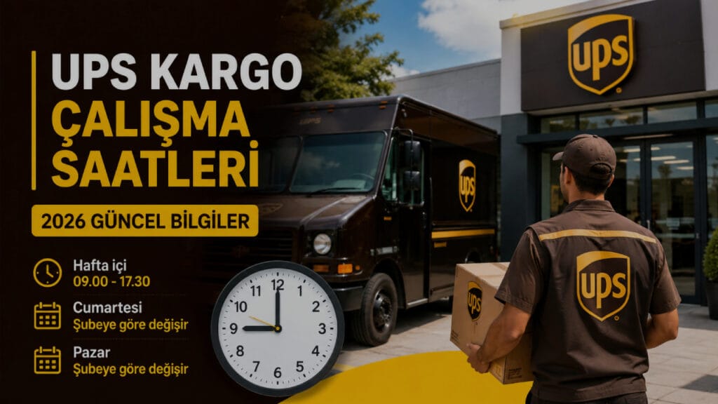 UPS Kargo Çalışma Saatleri 2026 UPS Kargo çalışma saatleri